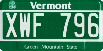 VT license plate XWF796