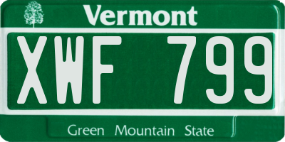 VT license plate XWF799