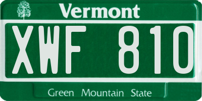 VT license plate XWF810