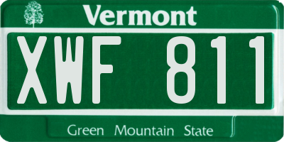 VT license plate XWF811