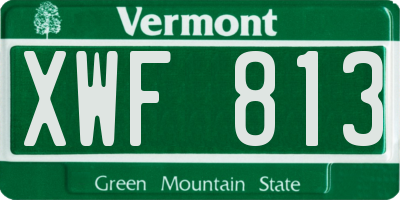 VT license plate XWF813