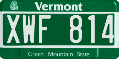 VT license plate XWF814