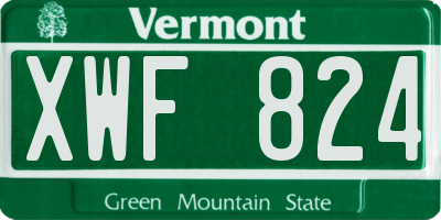 VT license plate XWF824