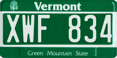 VT license plate XWF834