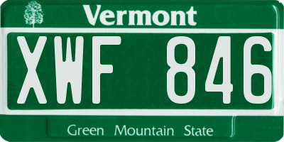 VT license plate XWF846