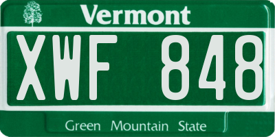 VT license plate XWF848