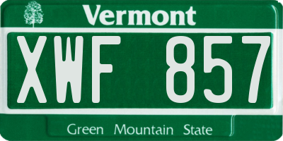 VT license plate XWF857