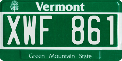 VT license plate XWF861