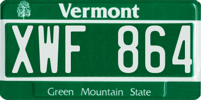 VT license plate XWF864