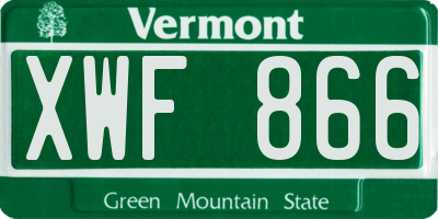 VT license plate XWF866