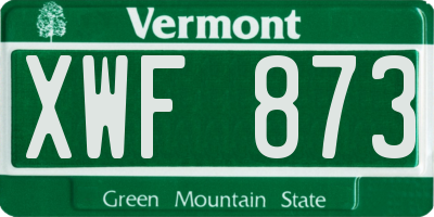 VT license plate XWF873