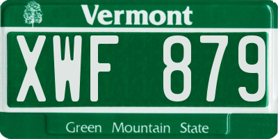 VT license plate XWF879