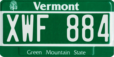 VT license plate XWF884