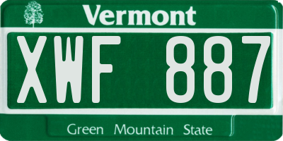 VT license plate XWF887