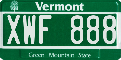 VT license plate XWF888