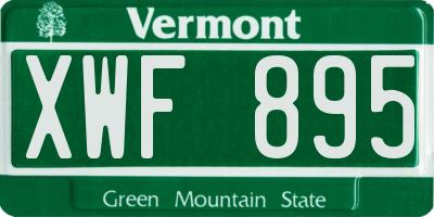 VT license plate XWF895