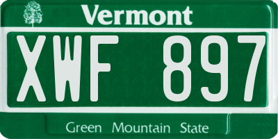 VT license plate XWF897