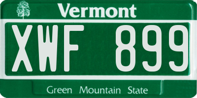 VT license plate XWF899