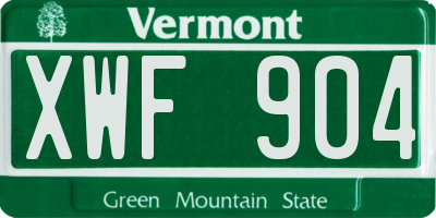 VT license plate XWF904