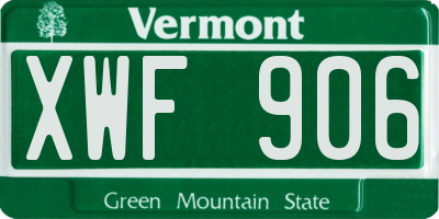 VT license plate XWF906