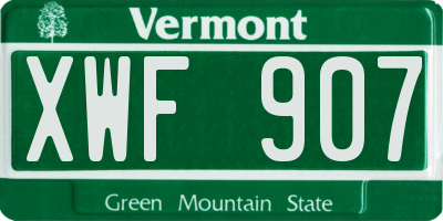 VT license plate XWF907