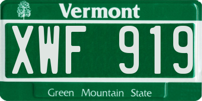 VT license plate XWF919