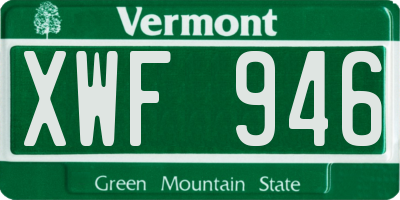 VT license plate XWF946