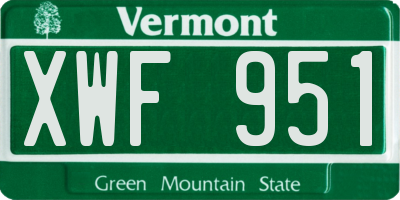 VT license plate XWF951