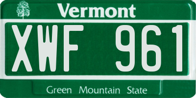 VT license plate XWF961