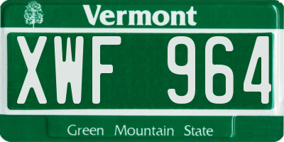 VT license plate XWF964