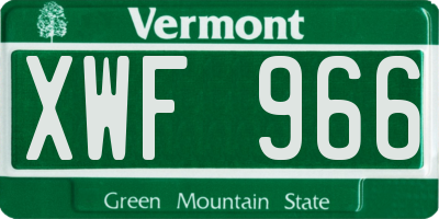VT license plate XWF966
