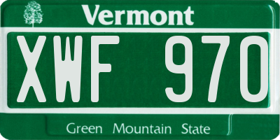 VT license plate XWF970