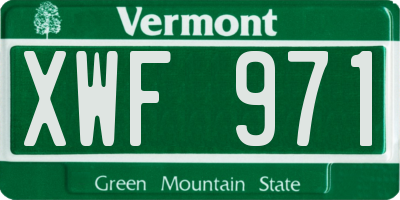 VT license plate XWF971