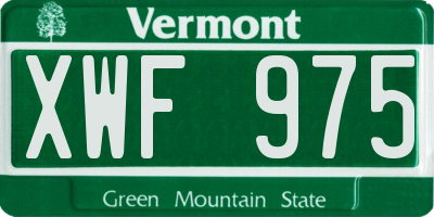 VT license plate XWF975