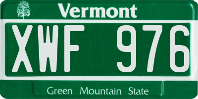 VT license plate XWF976