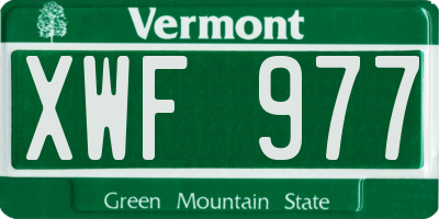 VT license plate XWF977