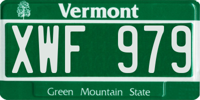VT license plate XWF979