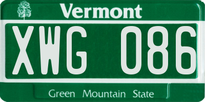VT license plate XWG086