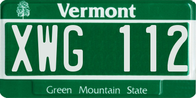 VT license plate XWG112