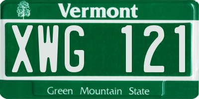 VT license plate XWG121