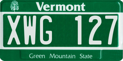 VT license plate XWG127