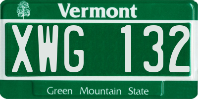 VT license plate XWG132
