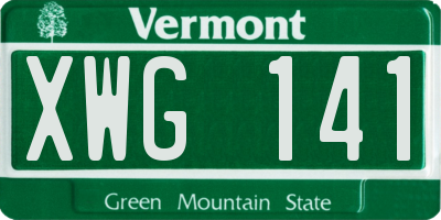 VT license plate XWG141