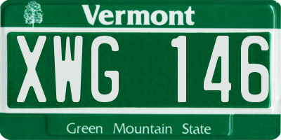 VT license plate XWG146