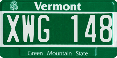 VT license plate XWG148