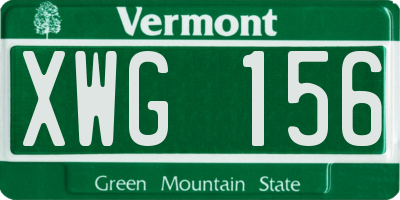 VT license plate XWG156