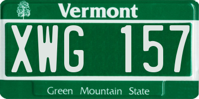 VT license plate XWG157