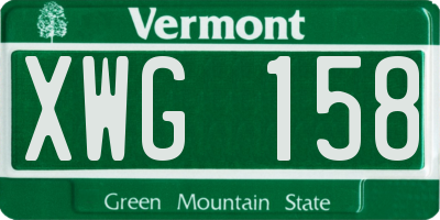 VT license plate XWG158