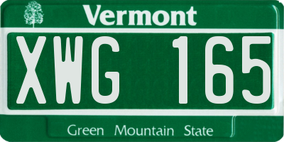 VT license plate XWG165