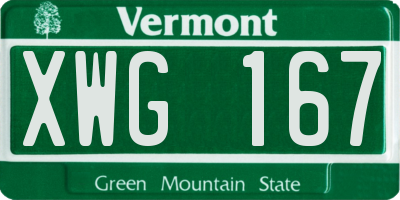VT license plate XWG167